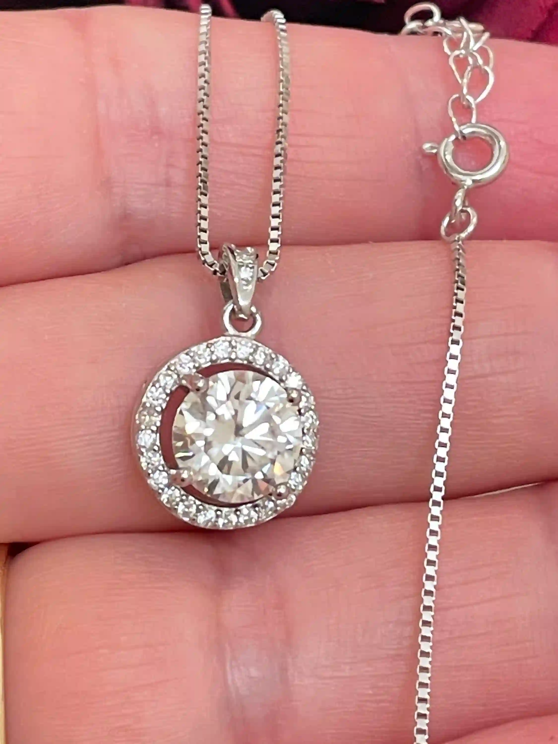 2ct Solitaire Necklace Diamond Necklace Diamond Solitaire Pendant Necklace round Diamond Jewelry Floating Diamond Lab Grown Diamond Pendant 