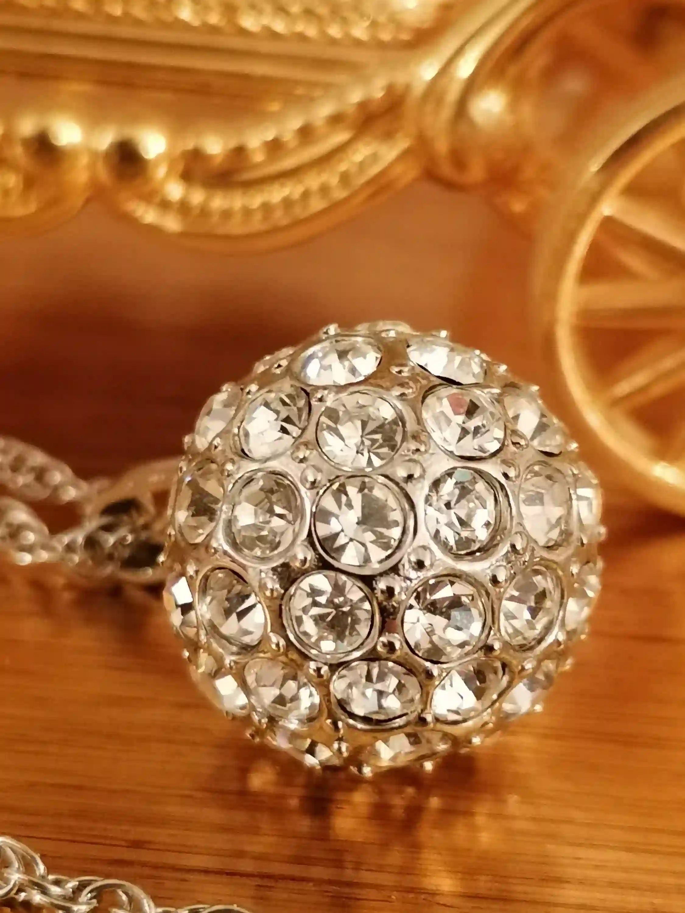 FABERGE-Style pendant style Handmade Jewelry Faberge egg Birthday jewellery gift for her 50 Austrian Diamond Crystals HANDSET Silver Tarnish free 