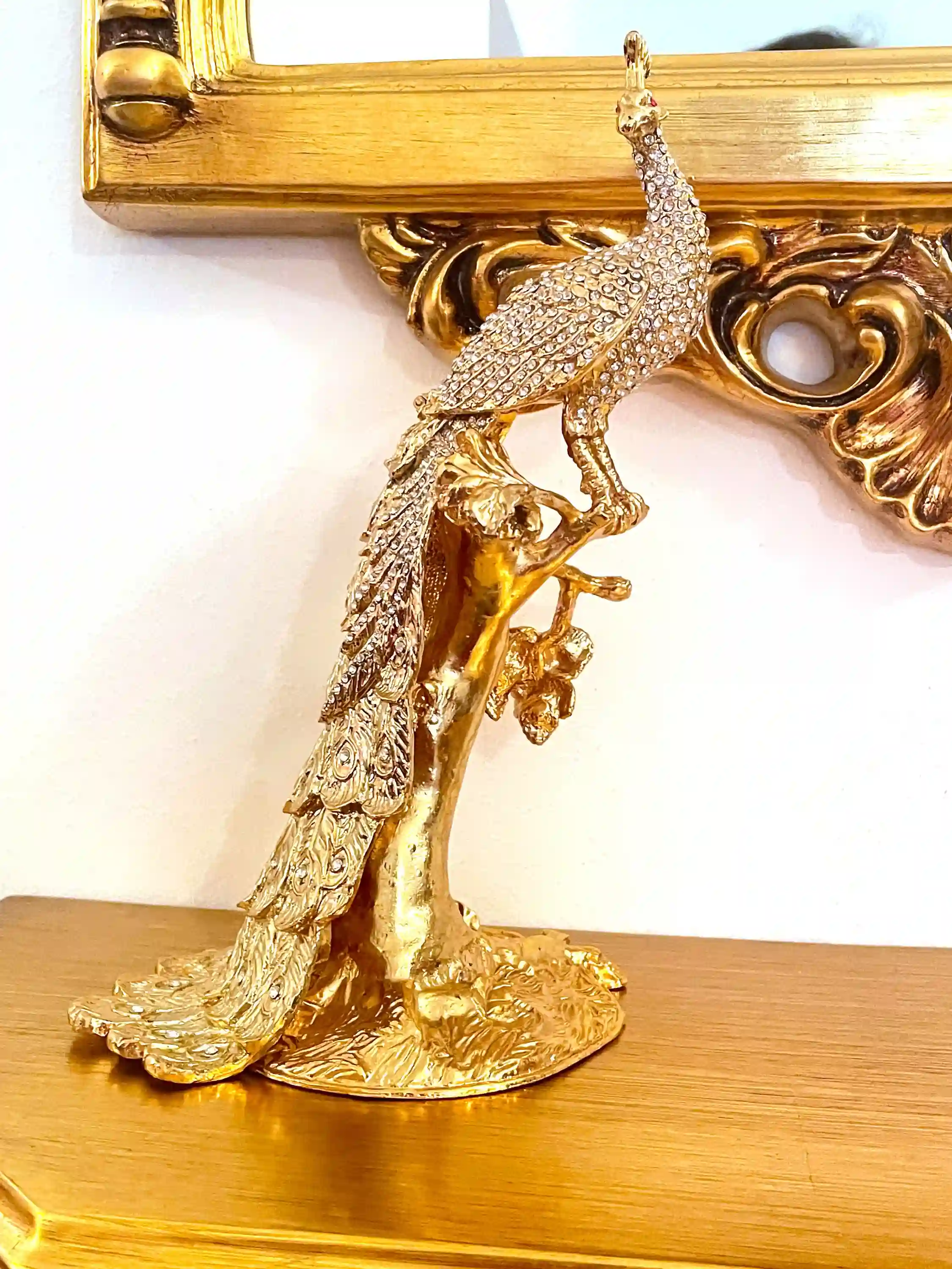 Limited Edition Pure Gold Decor Peacock HANDMADE LARGE Faberge style Egg Luxury Jewelry box Faberge Egg 840 Swaroski Diamond Handset Mothers day gift 