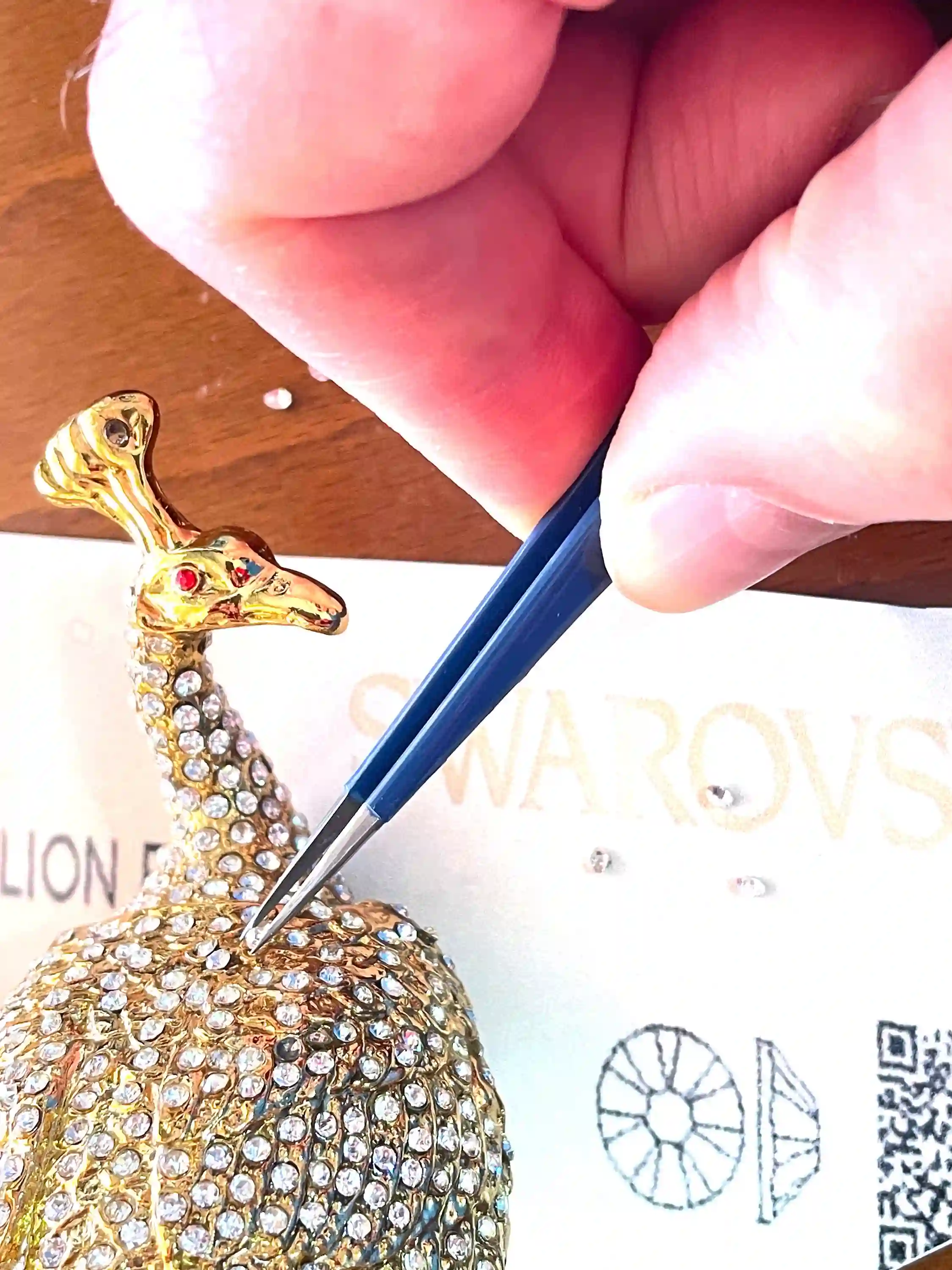 Limited Edition Pure Gold Decor Peacock HANDMADE LARGE Faberge style Egg Luxury Jewelry box Faberge Egg 840 Swaroski Diamond Handset Mothers day gift 