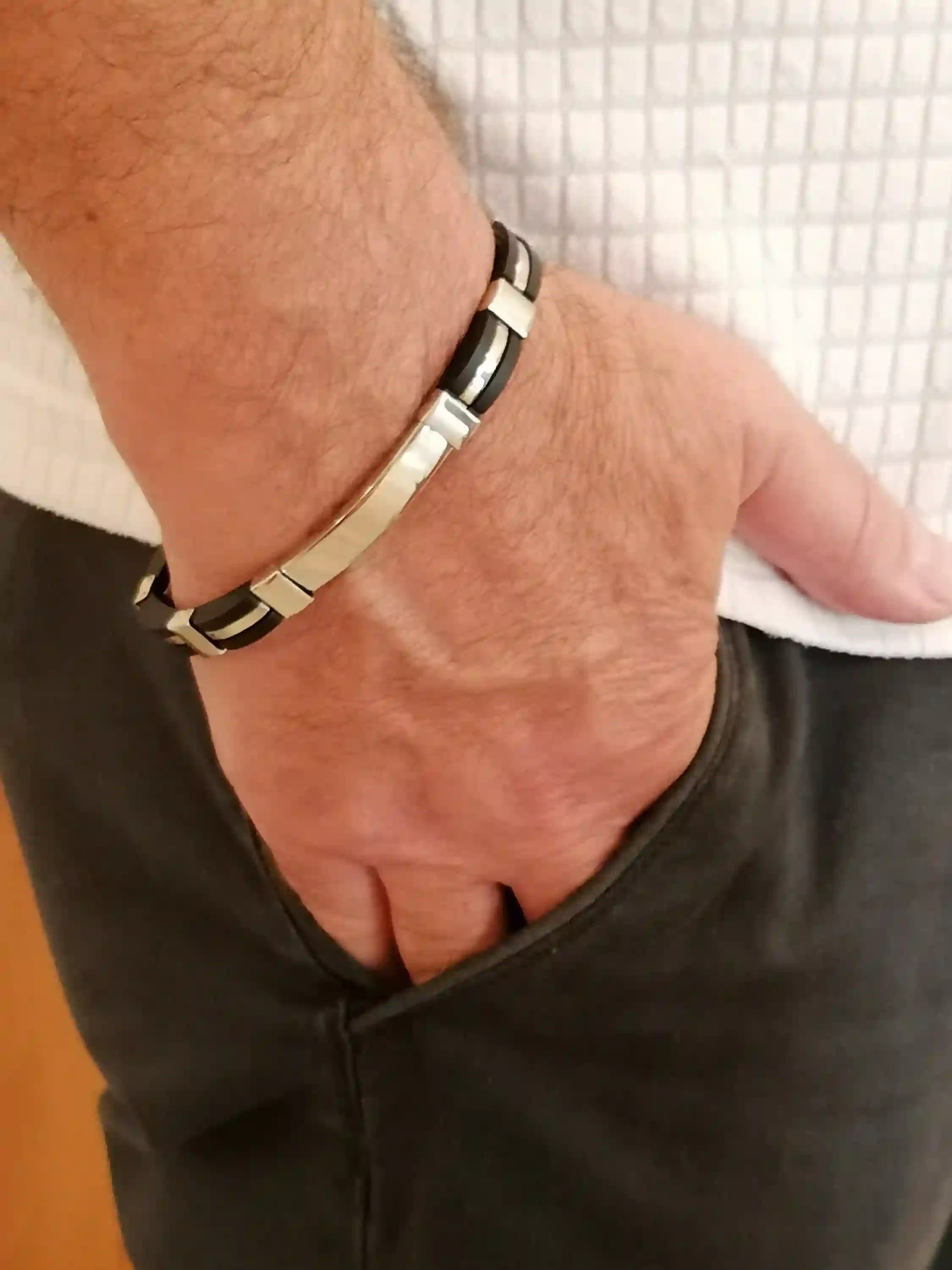 Mens Id bracelet 316L SURGICAL STAINLESS Steel/Gift for Him/Mens Bracelet Jewelry/Anniversary Gift for Men/Birthday Gift for Brother HANDMDE 