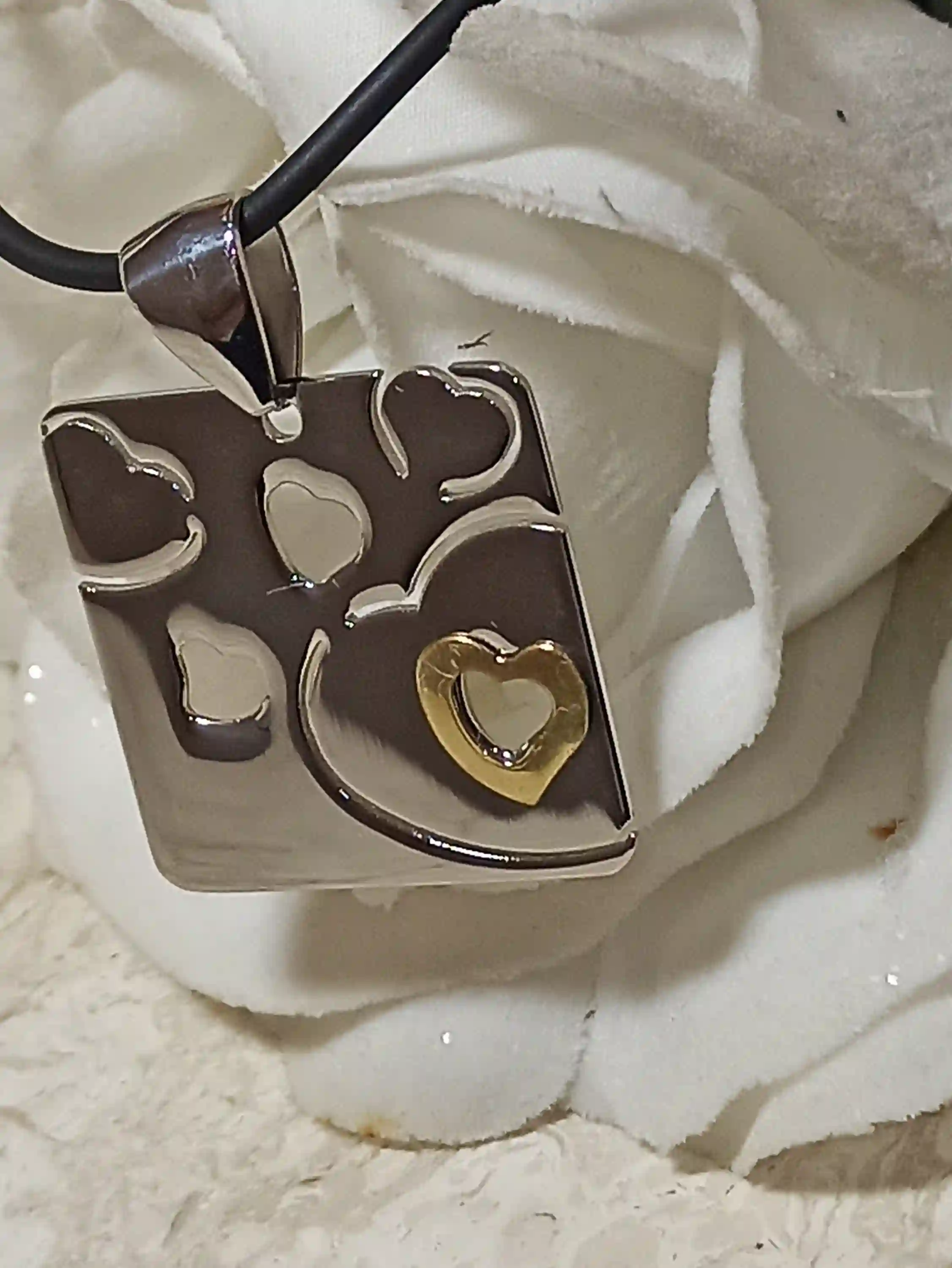 SILVER Heart Necklace Pendant 24K gold Jewelry gift for women/Heart Pendant Necklace/Heart Pendant/Heart Necklace Silver/Gift for Girlfriend 