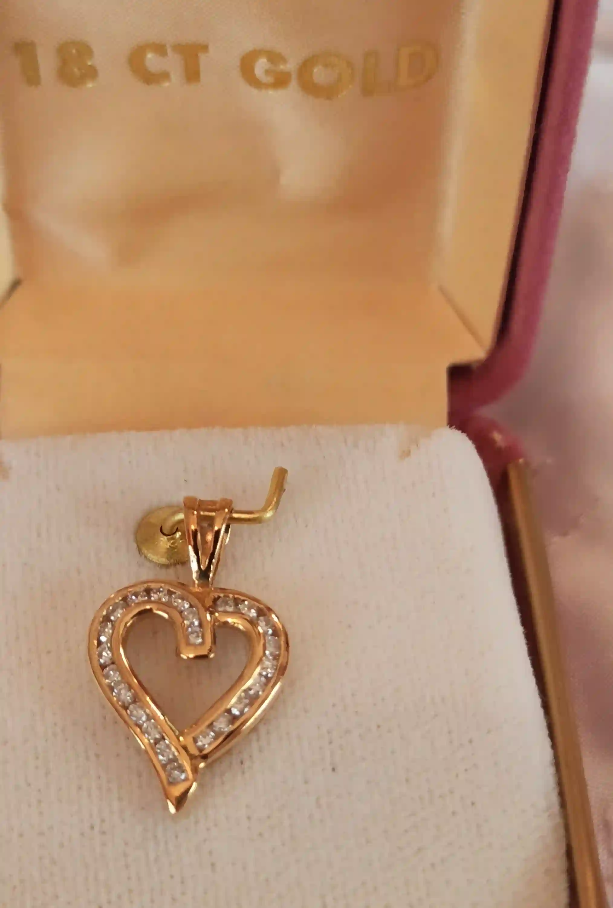 18K GOLD Heart Pendant Real DIAMONDS/Anniversary Gift Heart Diamond Pendant/Solid Gold Pendant Gift for Her Authentic Diamond .30ct Handmade 