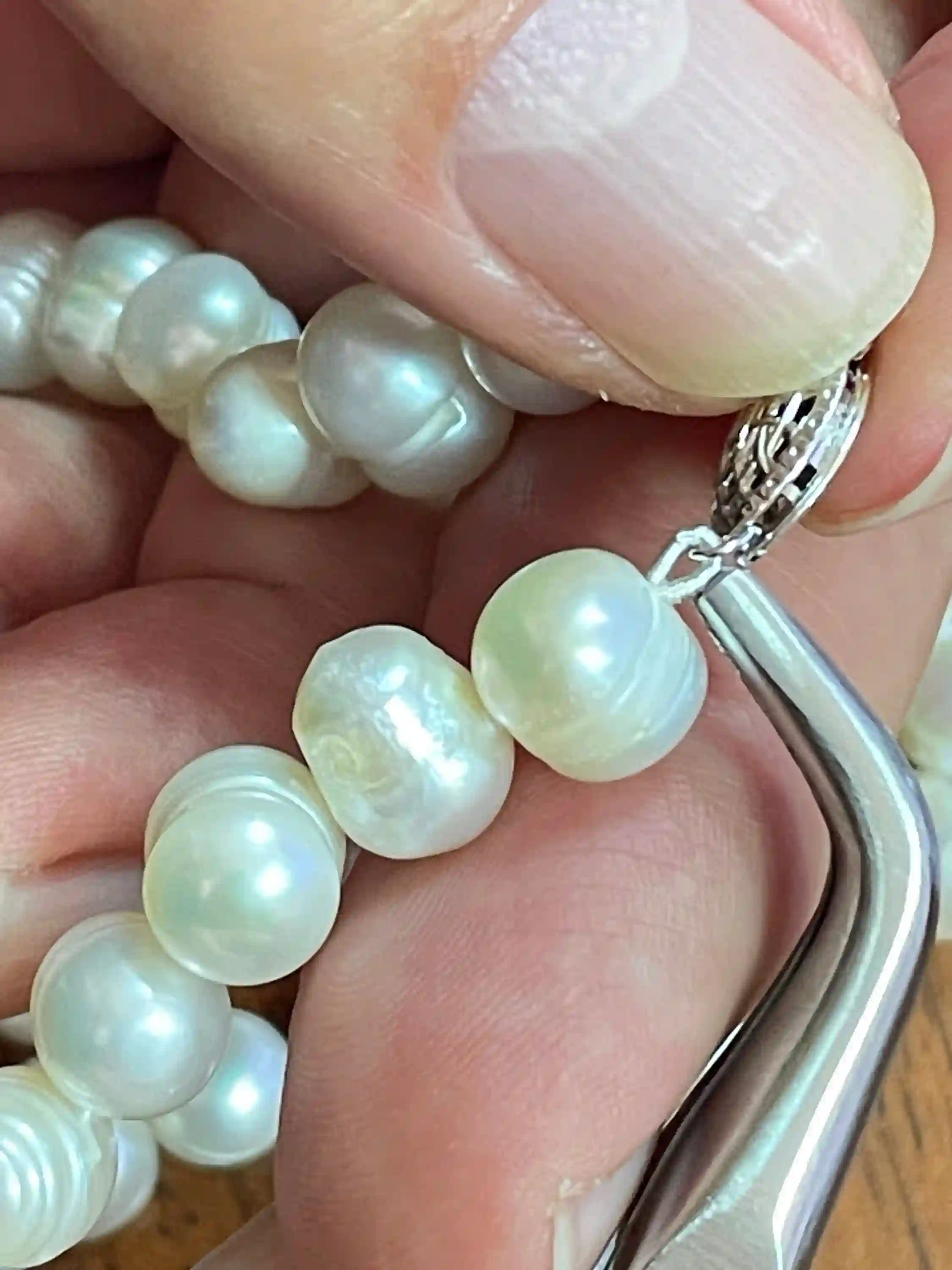 Cultured Akoya Pearl Jewelry Sterling Silver Necklace Bracelet Earrings VINTAGE Pearl Necklace 8mm Anniversary gift for her SILK Strung 1982 