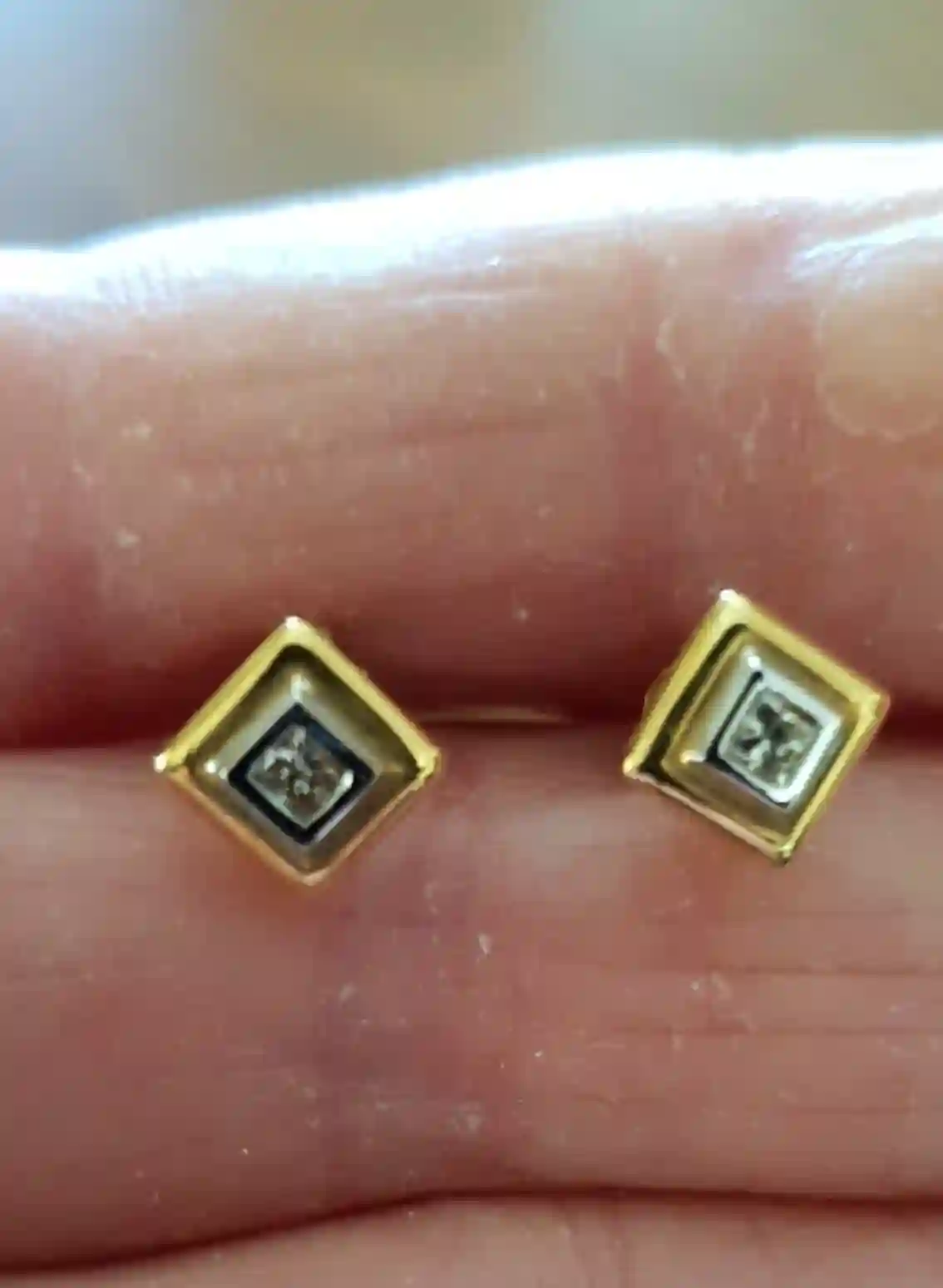 Diamond earrings solid 18K gold Unique jewelry gift /GENUINE diamond earrings HAND made /Real Diamond gold stud earrings Jewellery Handmade 