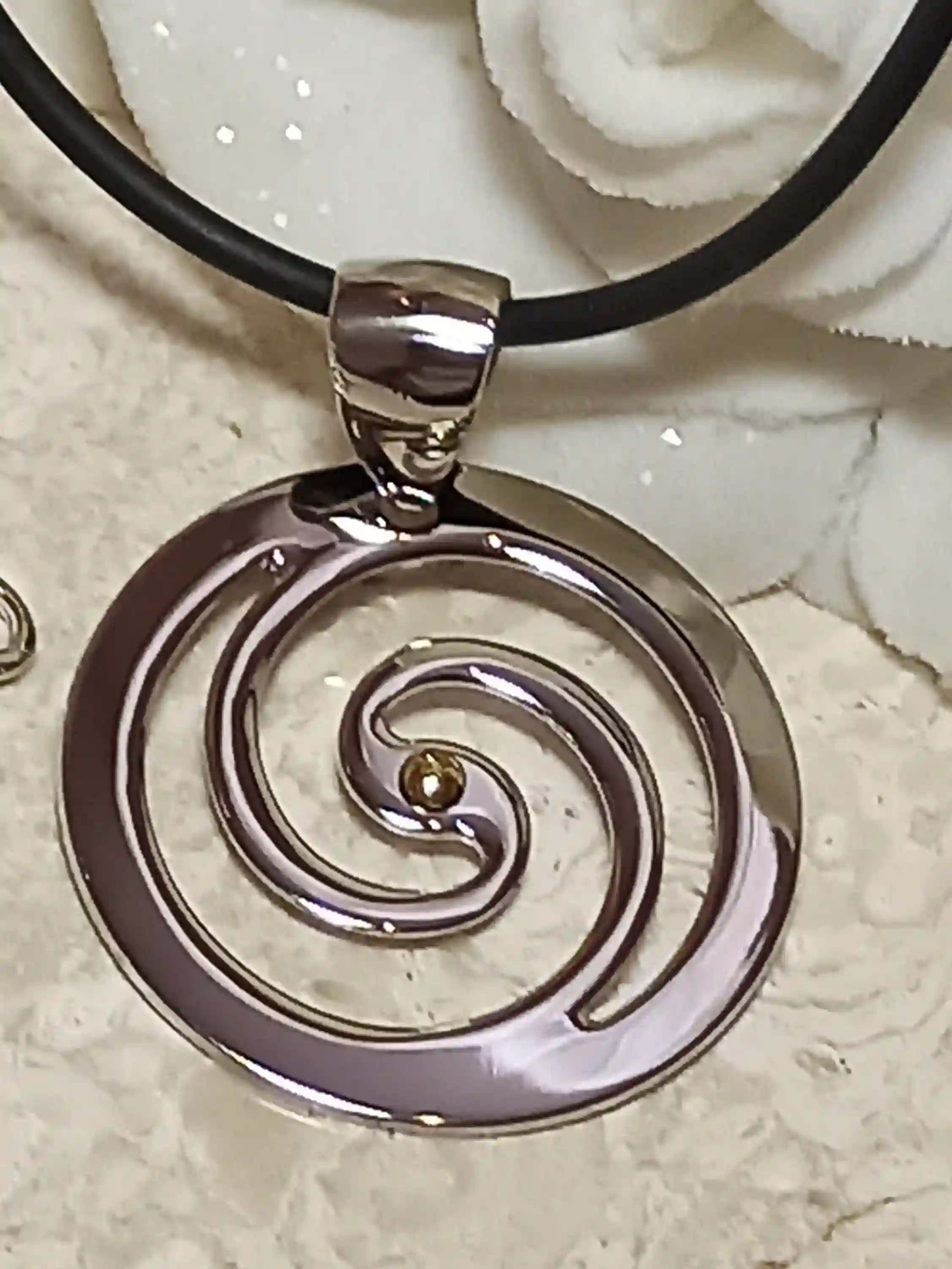 SILVER Greek Pendant Necklace/24k GOLD/Evil Eye Necklace Silver/Ancient Greek Jewelry/Swirl Evil Eye Pendant/Greek Jewelry/Greek Pendent Her 