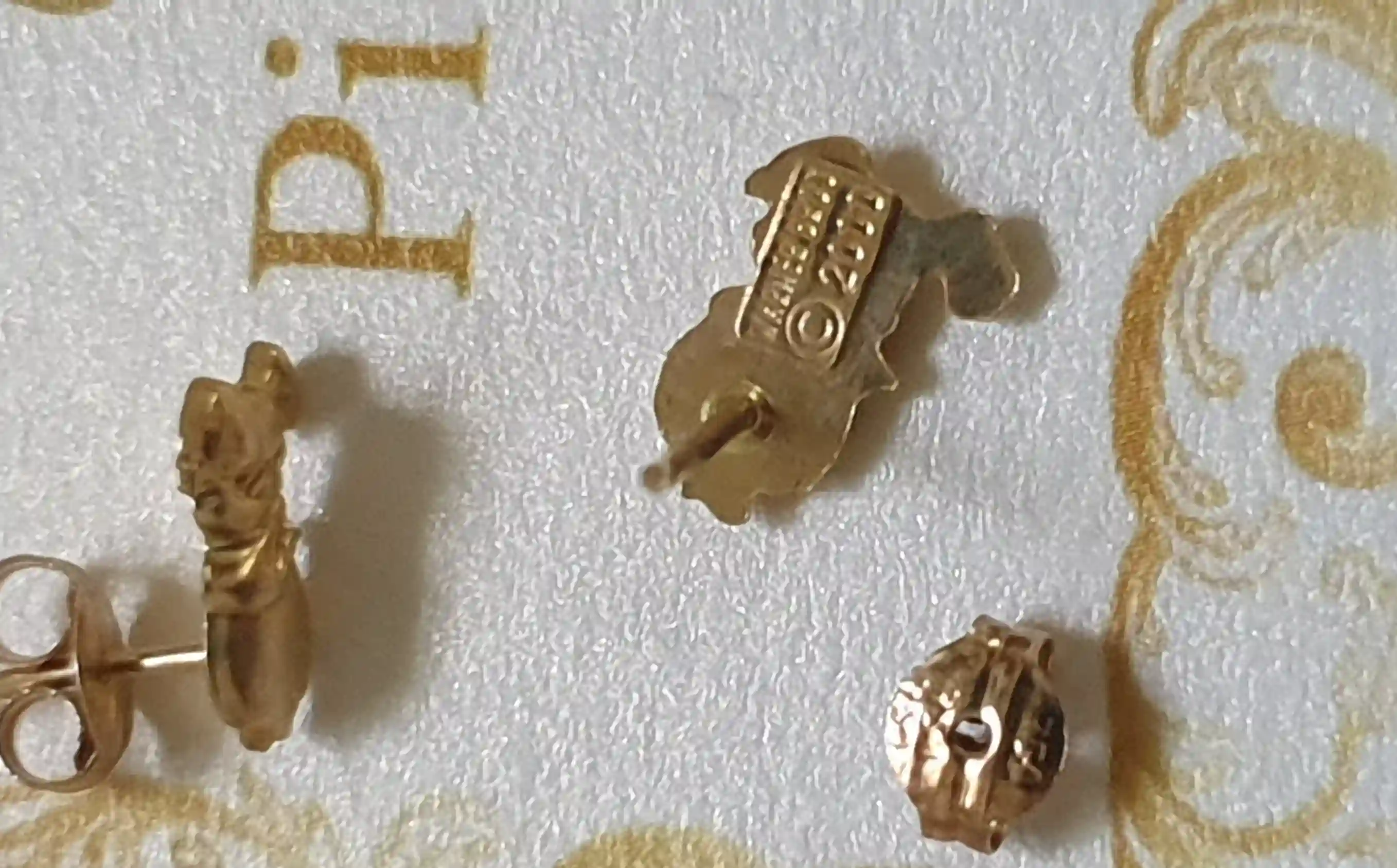 Solid 18k GOLD Earrings Donald duck gift Original Looney Tune/Girls earrings studs Gold Animal Warner Bros/Baptism gift girl Cartoon earring 