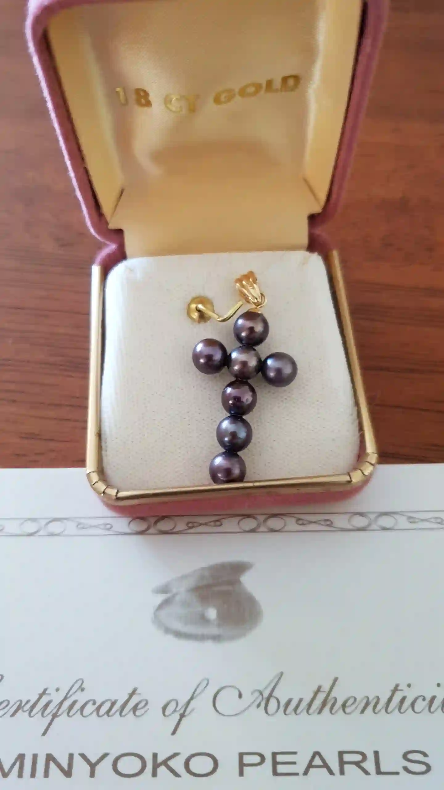 Tahitian AKOYA Pearl cross pendant Authentic CULTURED pearl SOLID 18k gold clasp Cross Pendant Necklace Religious Charm Pearl crucifix 