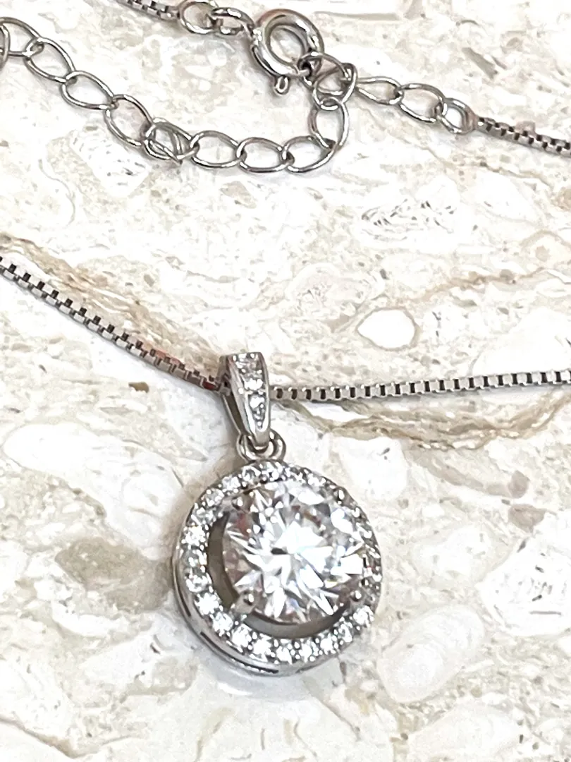 2.2 ctw Valentine's Day Prong Set Diamonds Ladies Pendant Diamond Solitaire Necklace Round Cut Diamonds HANDMADE FINE Jewelry for Women