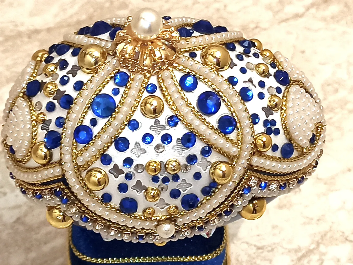 RARE-Limited Edition-Faberge Egg-Fabergé Easter Egg-Faberge Style Egg-Faberge Egg Trinket Box-Faberge Egg Music Box-24k GOLD-Sapphire Gift