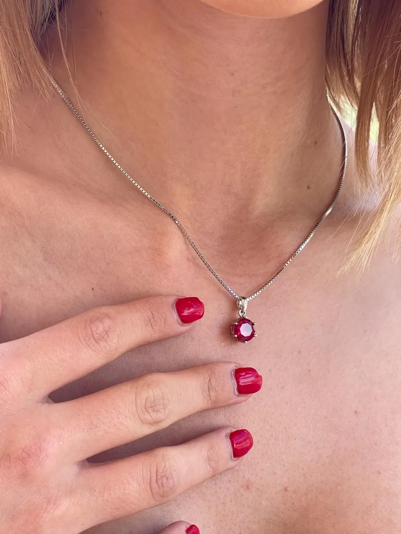 2 carat Ruby Pendant Necklace - Ruby Necklace - Ruby Jewelry July Birthstone Red Ruby Jewelry - Birthday gift for her Anniversary Christmas