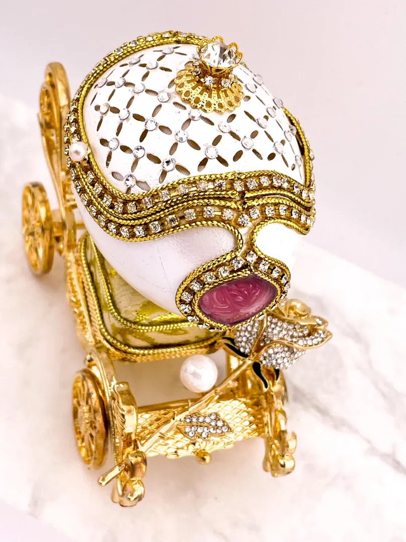 1985 Royal Fabergé Egg style Pure GOLD Collectors REAL Egg Fabergé Jewelry Box Fabergé Egg Music Austrian Crystal Diamond HANDMADE Custom Name