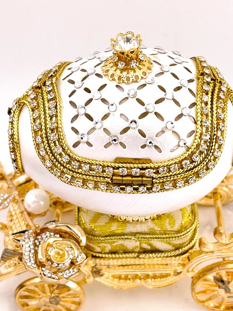 1985 Royal Fabergé Egg style Pure GOLD Collectors REAL Egg Fabergé Jewelry Box Fabergé Egg Music Austrian Crystal Diamond HANDMADE Custom Name