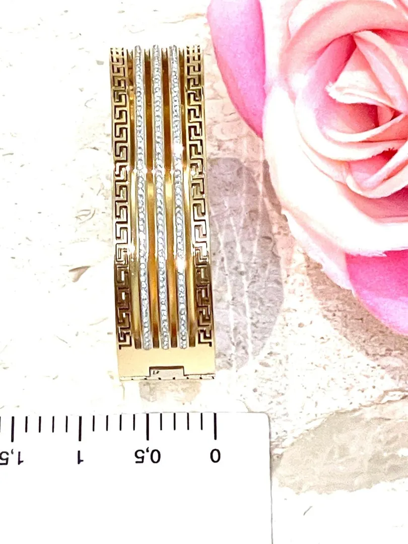 16mm Bracelet Greek Jewelry 18k Rose Gold Bracelet Infinity Bangle Bracelet Ancient Greek Key Jewelry Meander Bracelet Anniversary Gift