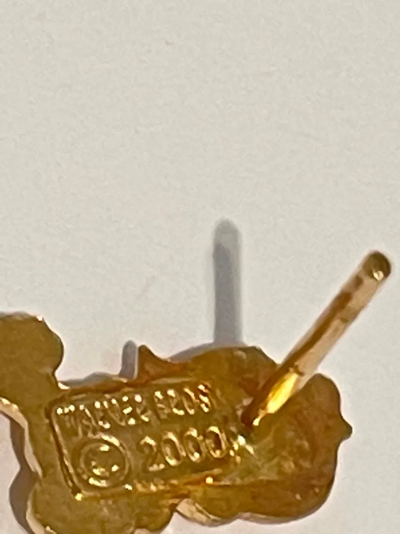 Vintage 2000 Original Donald Duck Earrings - Disney Jewelry - Donald Duck Stud Earrings - Unique Duck Earrings - 18k Solid Gold - Teen Gift