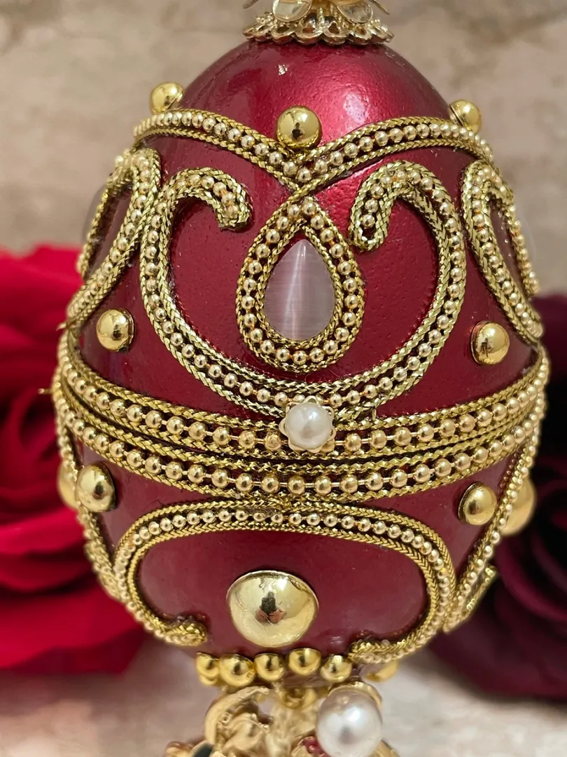 Luxury Jewelry Box, Faberge Egg, Set Christmas Gift for Parents, Home Decor, Faberge Music Box, Couples Gift, Handcarved, 24k Gold, Diamond