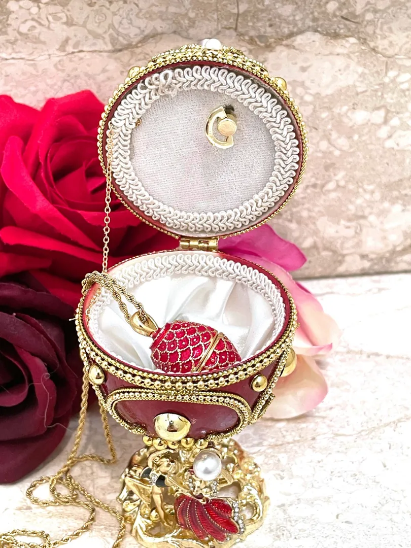 Luxury Jewelry Box, Faberge Egg, Set Christmas Gift for Parents, Home Decor, Faberge Music Box, Couples Gift, Handcarved, 24k Gold, Diamond
