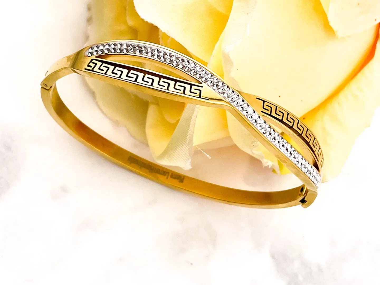 8mm Bracelet Greek Jewelry 18k Yellow Gold Bracelet Infinity Bangle Bracelet Ancient Greek Key Jewelry Meander Bracelet Anniversary Gift
