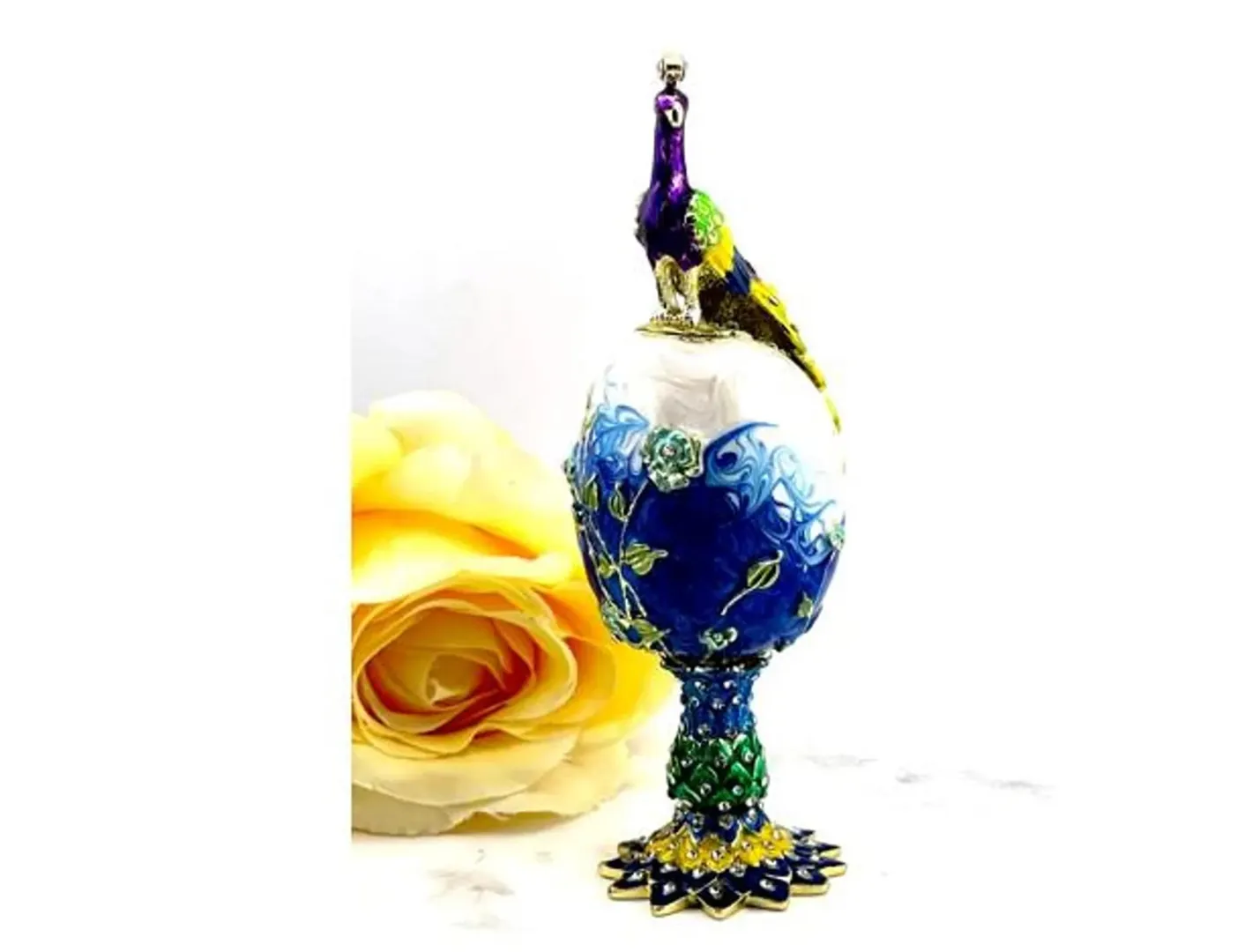 Pierre Lorren Faberge Egg - Russian Faberge Style - Swarovski - Pure Gold - Handmade - Bachelor Wedding Gift - New Beginnings - Luck - Anniversary Gift for Men