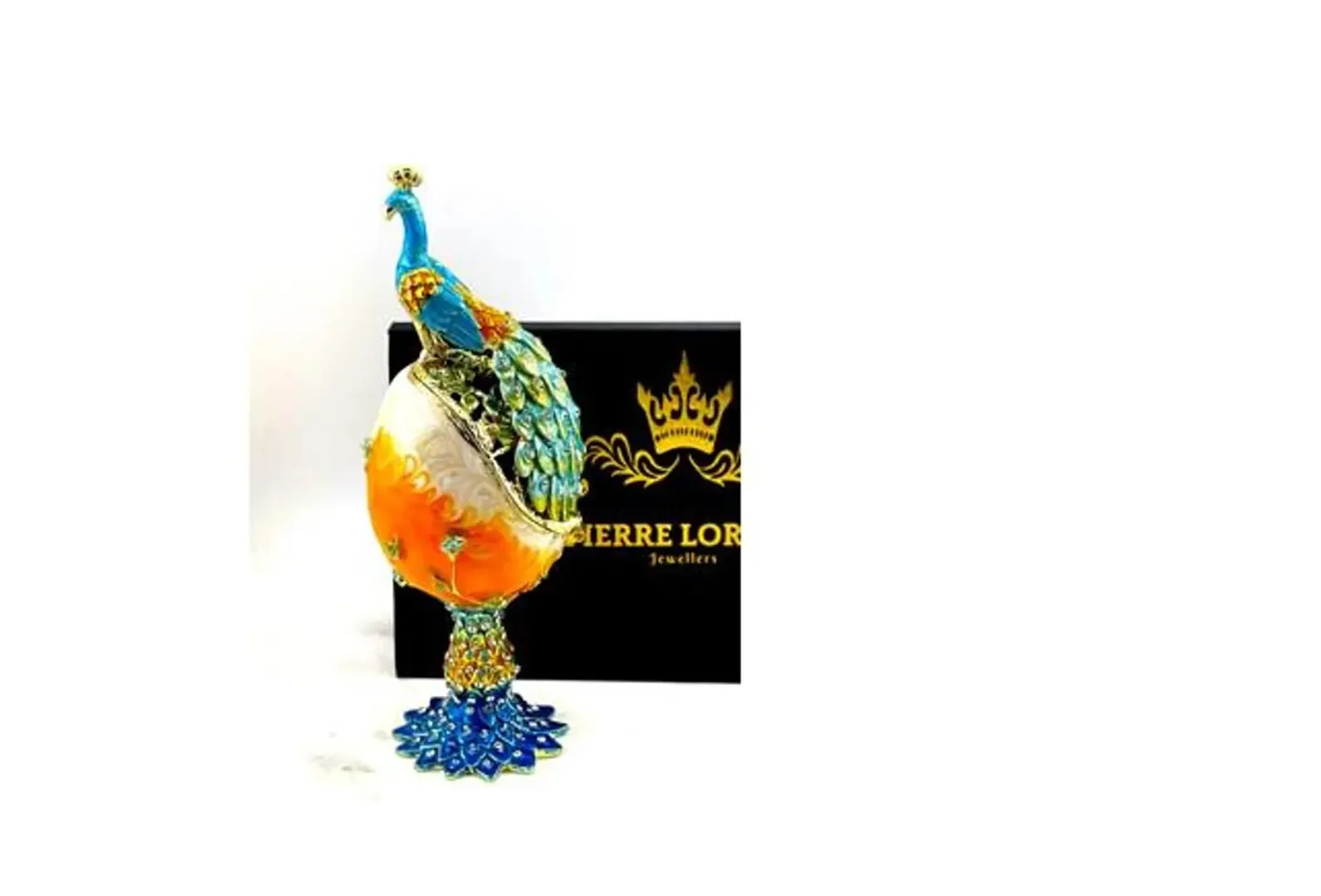 PierreLorren Faberge Easter Eggs Russian Faberge style Swarovski Pure GOLD Handmade Son Birthday Protection Wealth LUCK Anniversary Gift Men