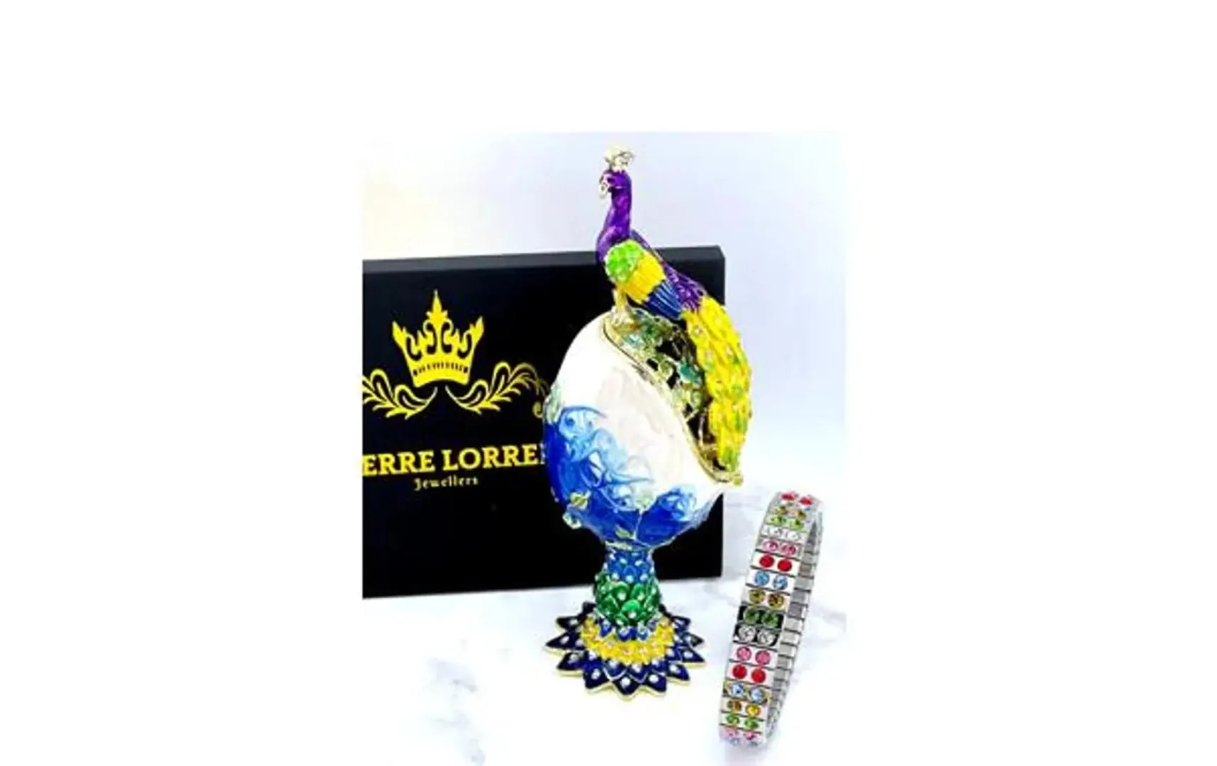 Imperial Faberge Egg, Russian Faberge style, Swarovski, pure gold decor, 