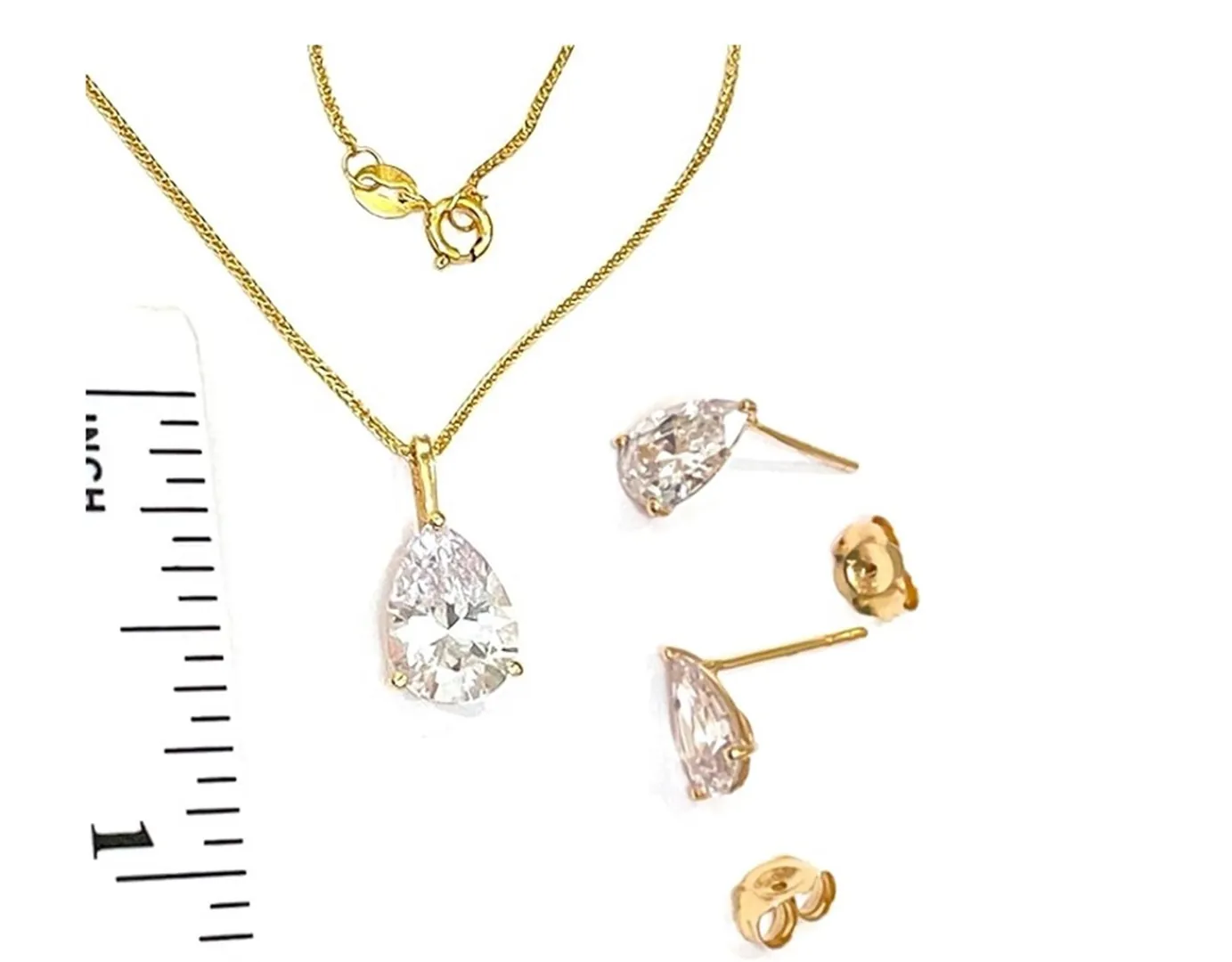 3ctw Diamond Pear Shape Pendant Diamond Pear Shaped Earrings Solid 18k Gold Diamond Jewelry Set Diamond Wedding Anniversary Gift for Women