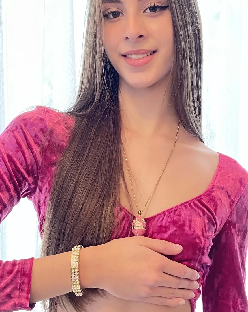 Faberge Egg Necklace Pink Jewelry Set: Faberge Egg Pendant & Bracelet in Gold with 114 Austrian Crystals. Handmade Push Present for Mother in 24k.