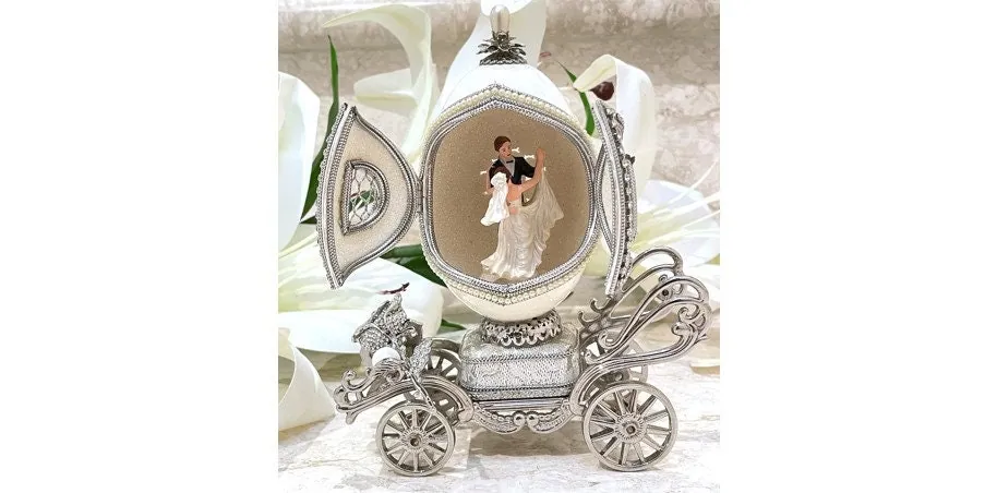 Fabergé Egg Antique Imperial Fabergé Style Egg 1989 Gift for Wife 35-Year Anniversary Gift Bride Wedding Day Bridal Shower Gift for Daughter