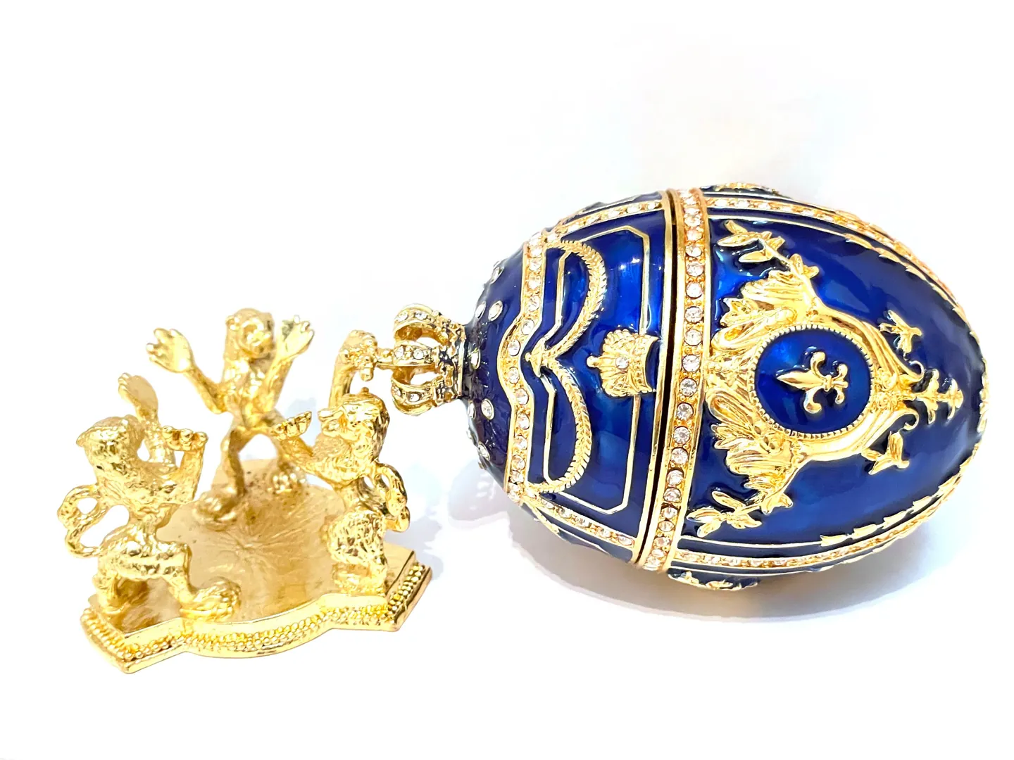 Fabergé Egg, Faberge Imperial Egg, Special Keepsake, Faberge Style Egg, Anniversary Men Birthday Gift for Him, Luck Gifts, 24K Gold Handmade