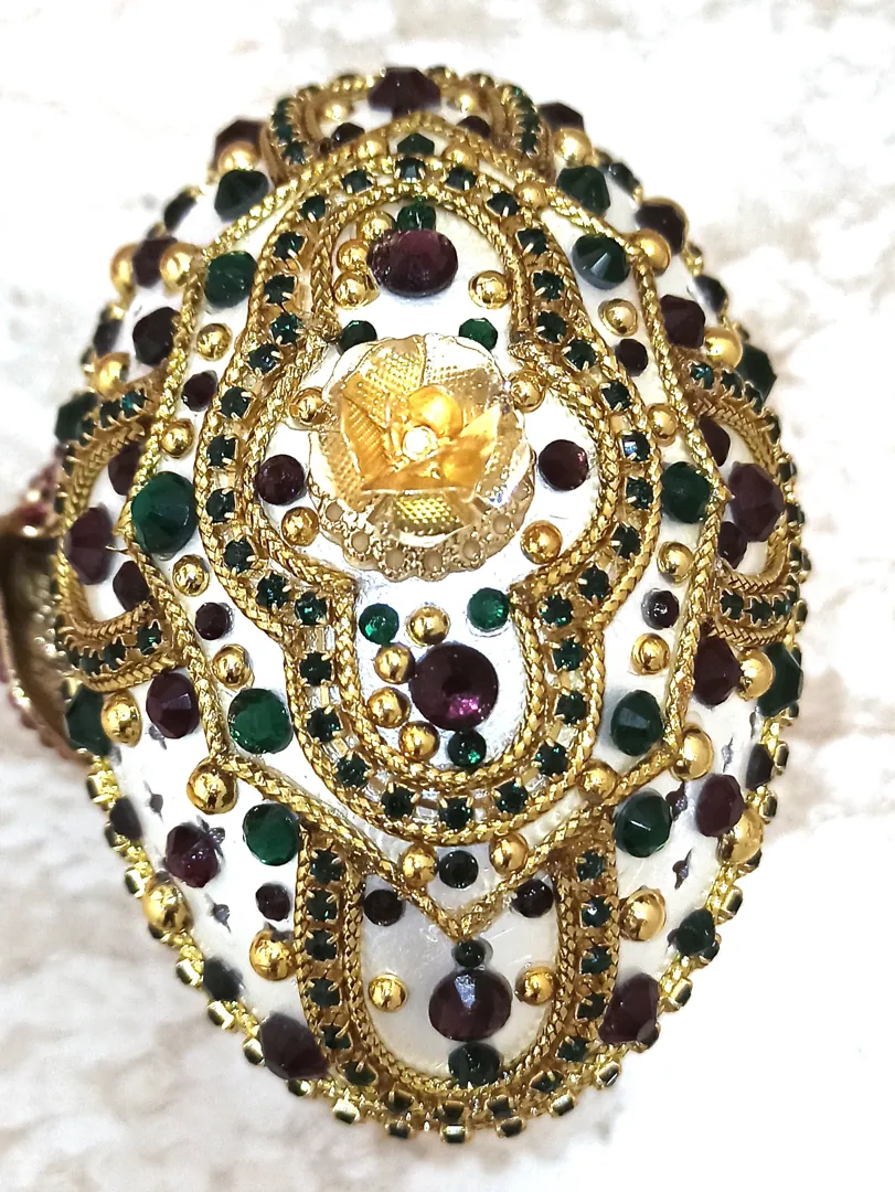 One Of A KIND Luxury Christmas Gift Faberge Egg Music Box ANTIQUE Jewelry Box Fabergé egg style PENDANT Locket Amethyst Bracelet 24k Gold