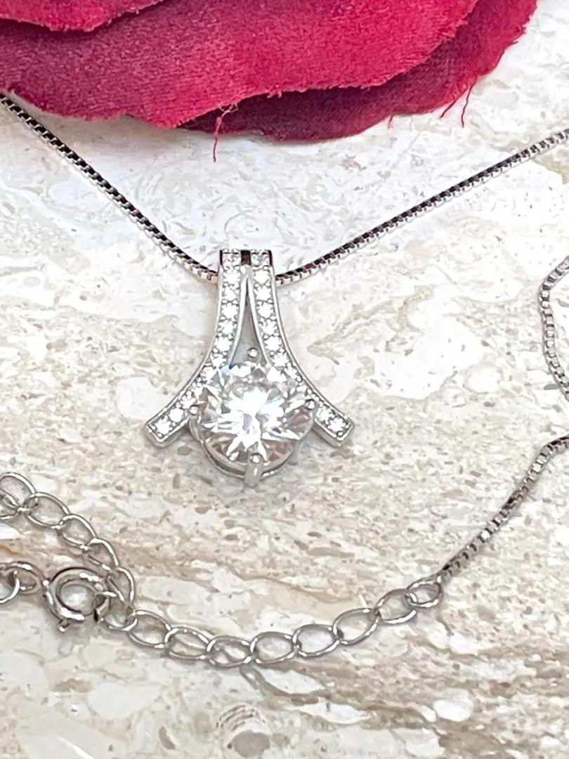 2.2ct Certified Bridal Diamond Necklace Diamond Pendant Solitaire Diamond Necklace Bridal Shower Gift for Bride Fiancé Engagement Jewelry