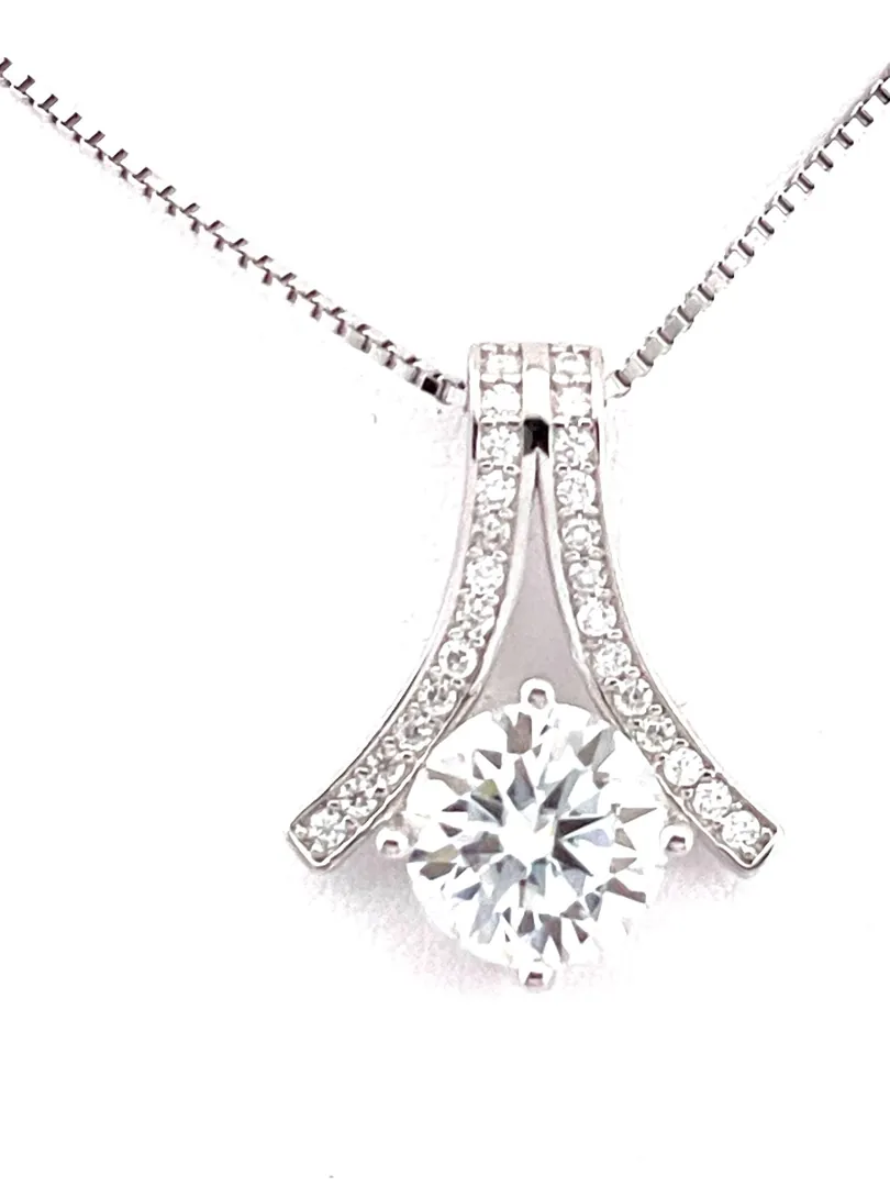 2.2ct Certified Bridal Diamond Necklace Diamond Pendant Solitaire Diamond Necklace Bridal Shower Gift for Bride Fiancé Engagement Jewelry