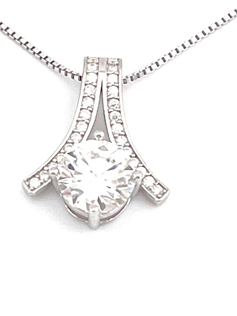Certified 2 carat Pillar of Light Diamond Pendant Diamond Solitaire Necklace Diamond Jewelry 18k Gold Silver 925 Diamond Knowledge Symbol