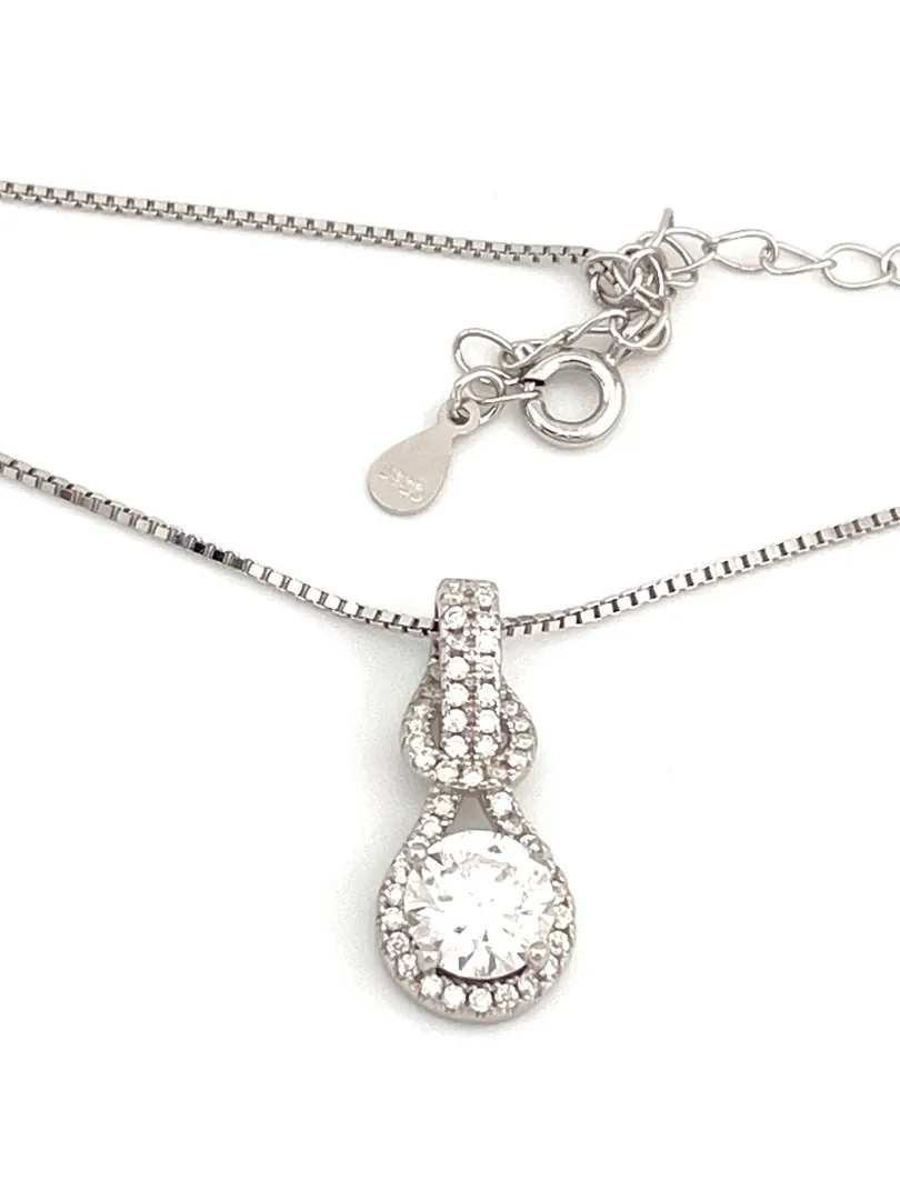 2.2ct Certified Bridal Diamond Necklace Love Knot Diamond Pendant Solitaire Diamond Necklace Bridal Shower Gift for Bride Engagement Jewelry.