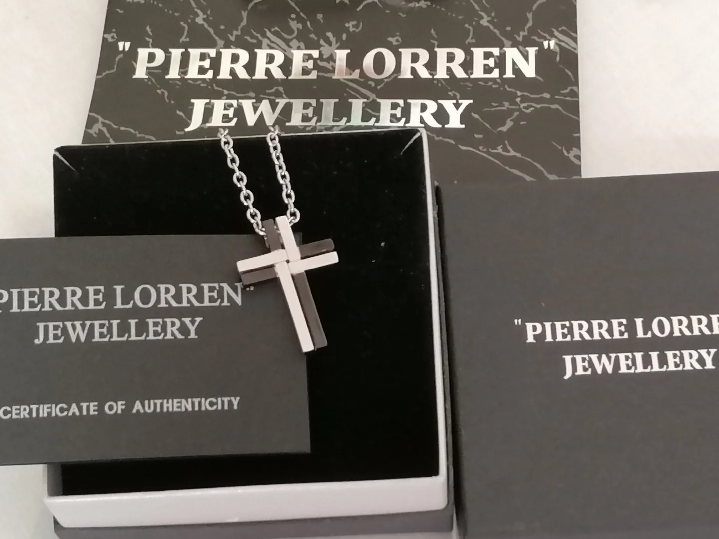 Men's Religious Necklace / Onyx Men's Cross Necklace Pendant / Men Christian Necklace Cross Jewelry Surgical Stainless Steel Handmade Cross Gift