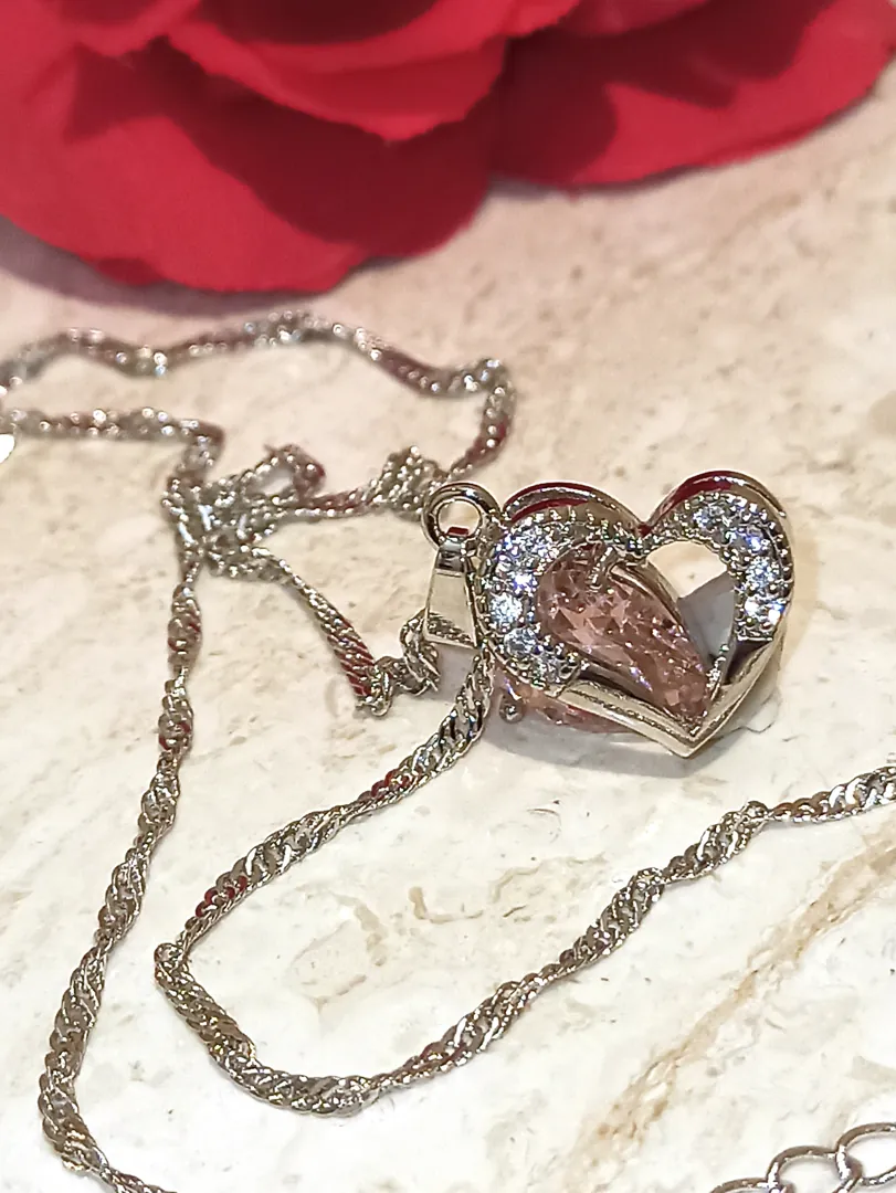 Sweet Birthday Gift for Her: Pink Faberge Egg Musical Jewelry Box, Faberge Pendant Heart Necklace, Silver Bracelet, Pink Topaz Fabergé Egg Set.