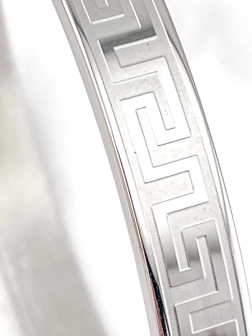 Meander Bracelet Greek Key Bracelet White Gold Bracelet Ancient Greece Graduation ETERNAL Life Love SUCCESS Bracelet Key Bracelet for her