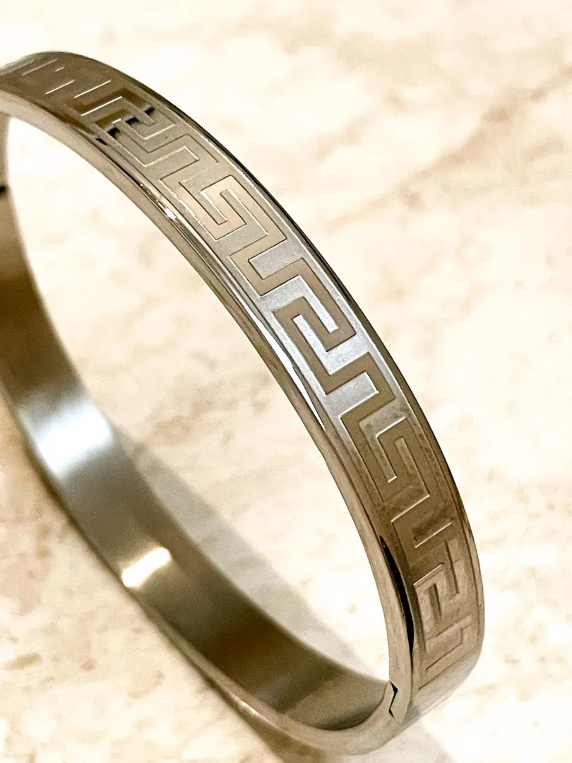 Meander Bracelet Greek Key Bracelet White Gold Bracelet Ancient Greece Graduation ETERNAL Life Love SUCCESS Bracelet Key Bracelet for her