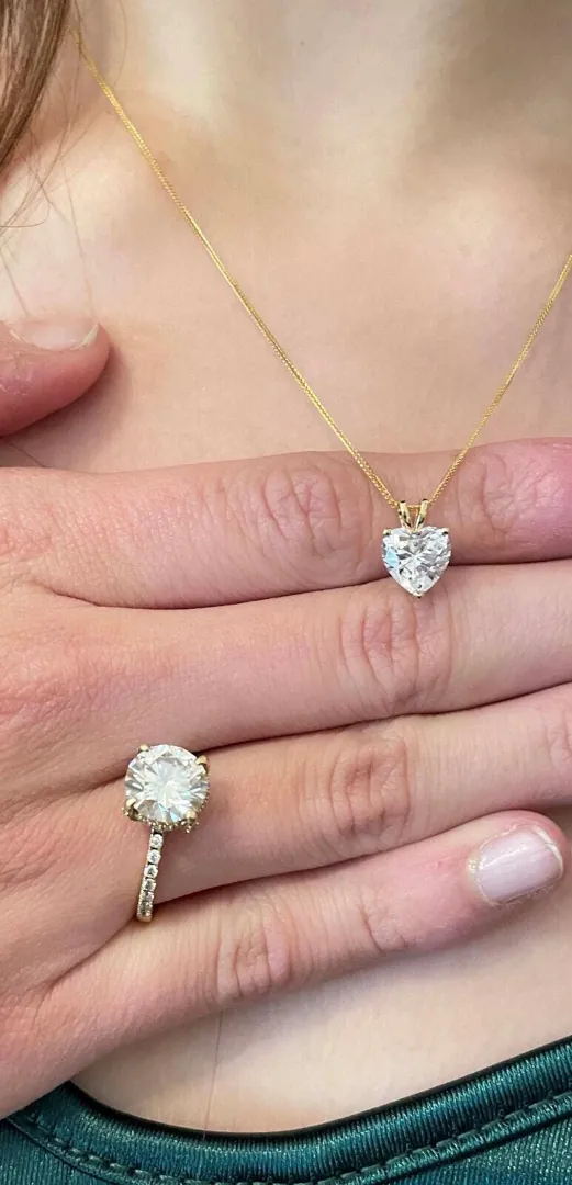 1.5 carat Heart Shaped Diamond Necklace, Heart Diamond Pendant Gold, Solitaire Diamond Necklace, 18k Solid White Gold Diamond Heart Jewelry