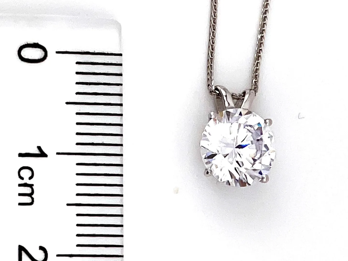 2 carat Diamond Necklace, Round Diamond Pendant Gold, Solitaire Diamond Necklace, White Gold Diamond Necklace, 18k Solid Gold Jewelry Diamond