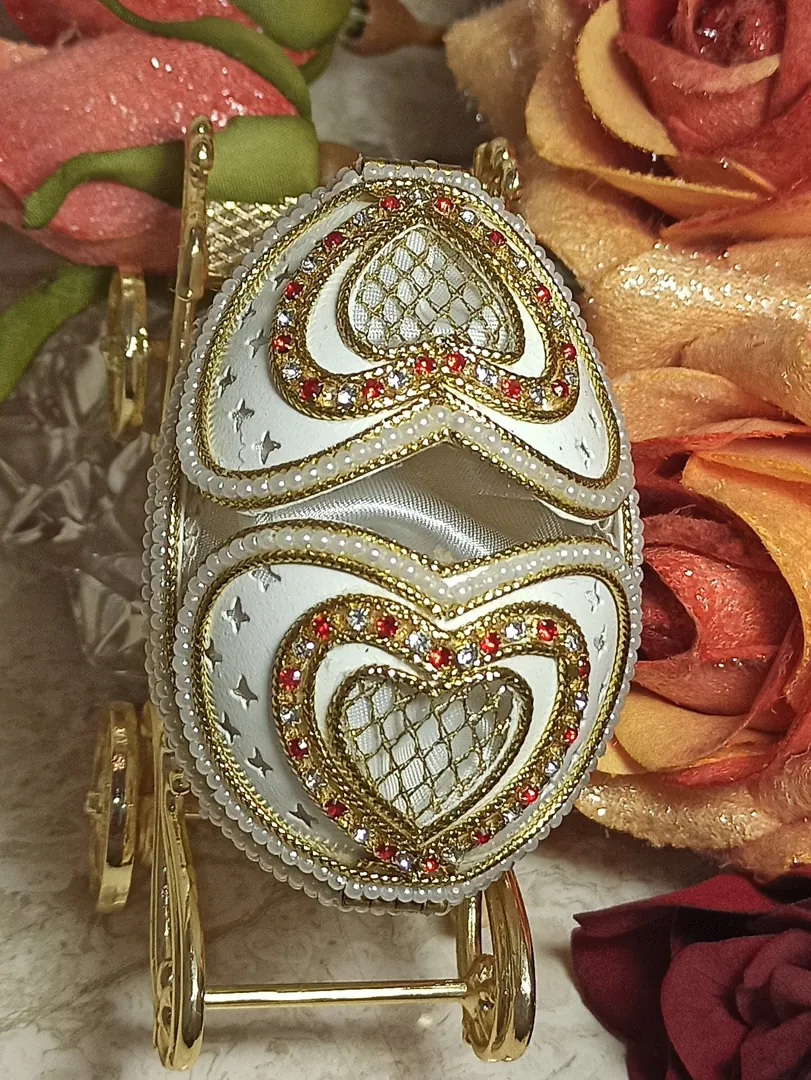 Faberge Egg Musical Jewelry Box 24k Gold Real Egg Handcarved Fabergé Egg Gift for Mom Unique Wedding Gift for Wife Anniversary Best Mom Gift