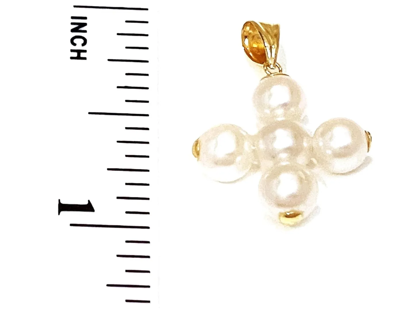 Akoya Pearl Cross Religious Charm gift for her. Cross Pendant Christian Jewelry. Christianity gift. Pearl Crucifix for Baptism, Confirmation, Easter.