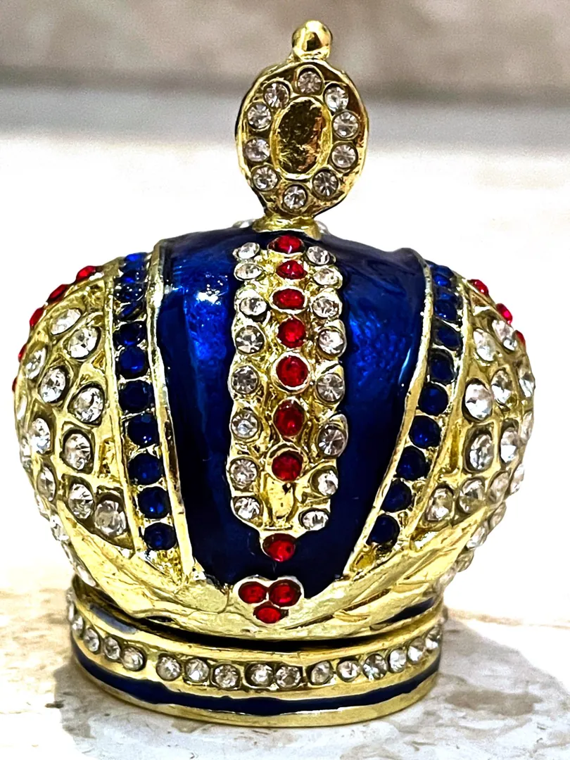 Imperial Crown Fabergé Egg HANDMADE Russian style Fabergé Egg Ornament Office Decor for Man Christmas Birthday gifts for him Pure Gold decor