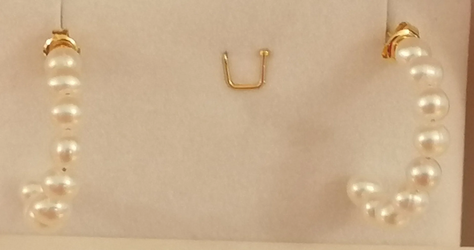 18k Gold AKOYA Cultured Pearl Earrings gift for women / Akoya Solid GOLD Genuine South Sea Pearl Hoop Earrings / Japanese Akoya bridal earrings