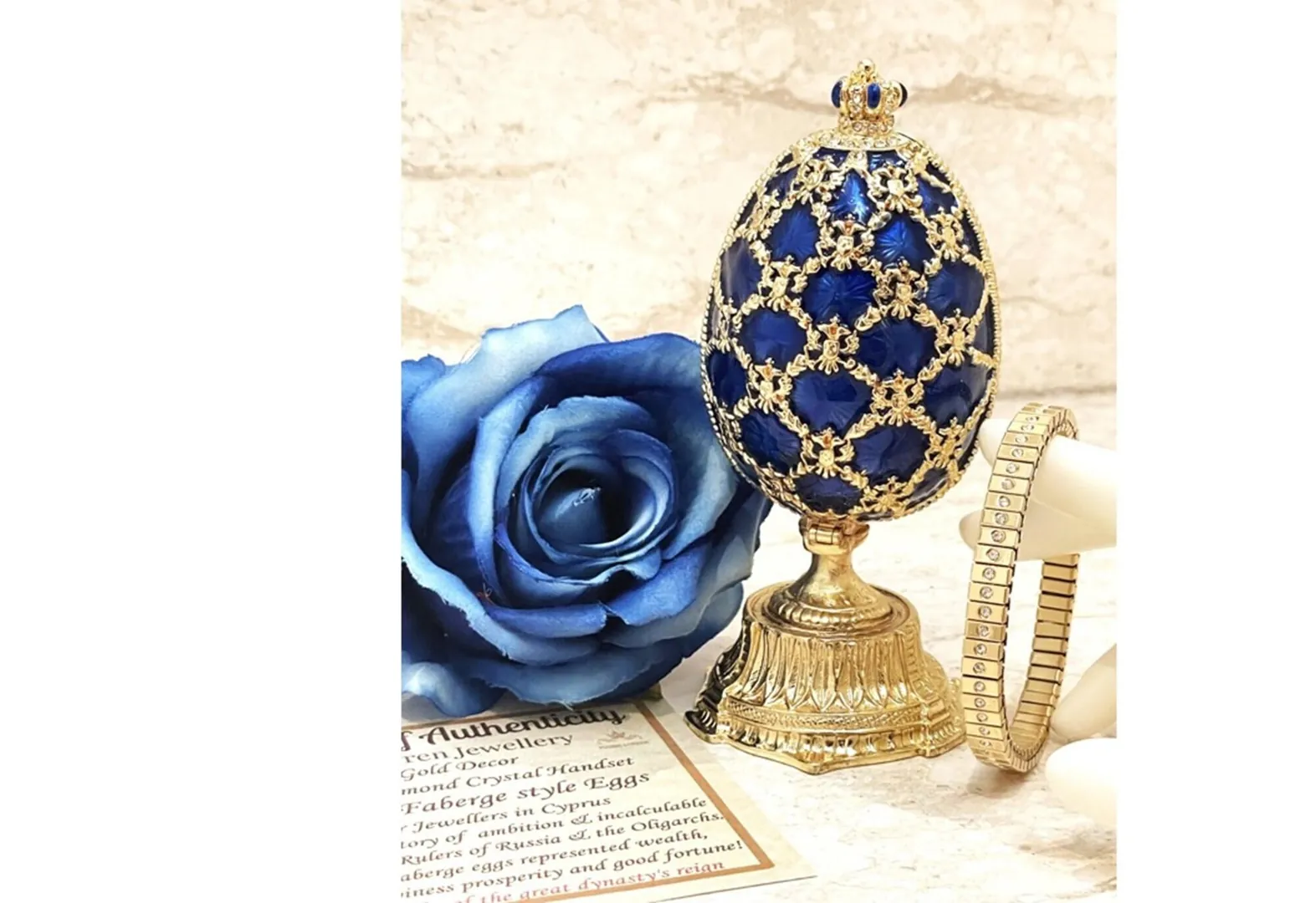 Pierre Lorren Faberge Egg St Petersburg Faberge style egg Home Decor Pure Gold Decor Swarovski Crystal Diamond Handset Birthday Anniversary