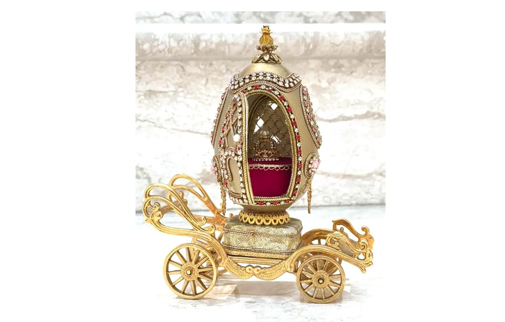 Vintage Gold Faberge Egg, Faberge Natural REAL Egg, Fabergé Egg, 50th Wedding Golden Anniversary Gift for Wife, Fiftieth Birthday 1975 Daughter.