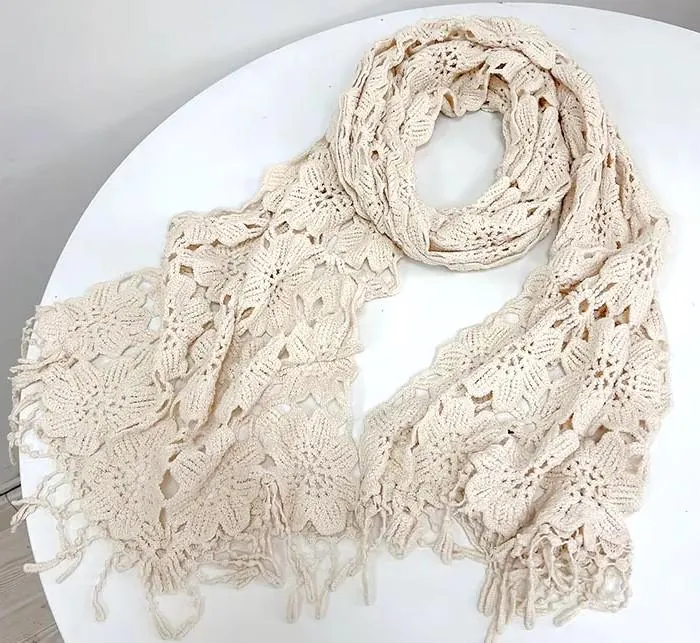 Premium Greek Cotton Scarf, Crochet Scarf, Handmade in Greece, Scarves, Spiral INFINITY, Endless LOVE Design, Hypoallergenic Scarf, Gift for Her.