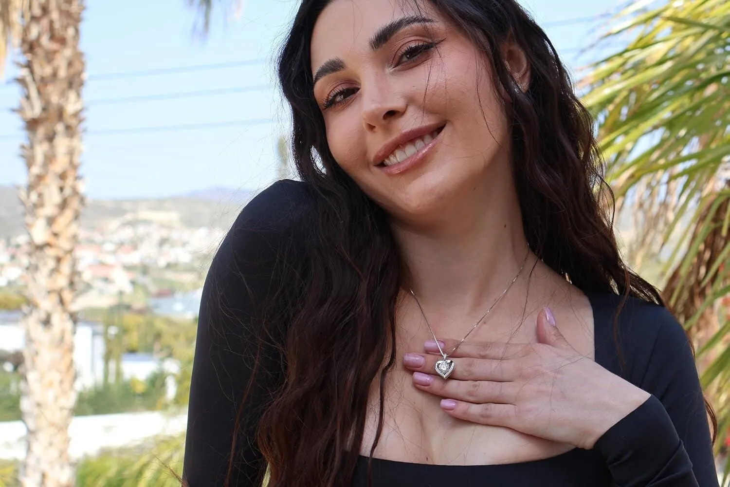 2.8ctw Certified Heart Diamond Necklace Diamond Solitaire Gold Necklace Heart Shaped Diamond Pendant 18k White Gold Silver Anniversary Gift