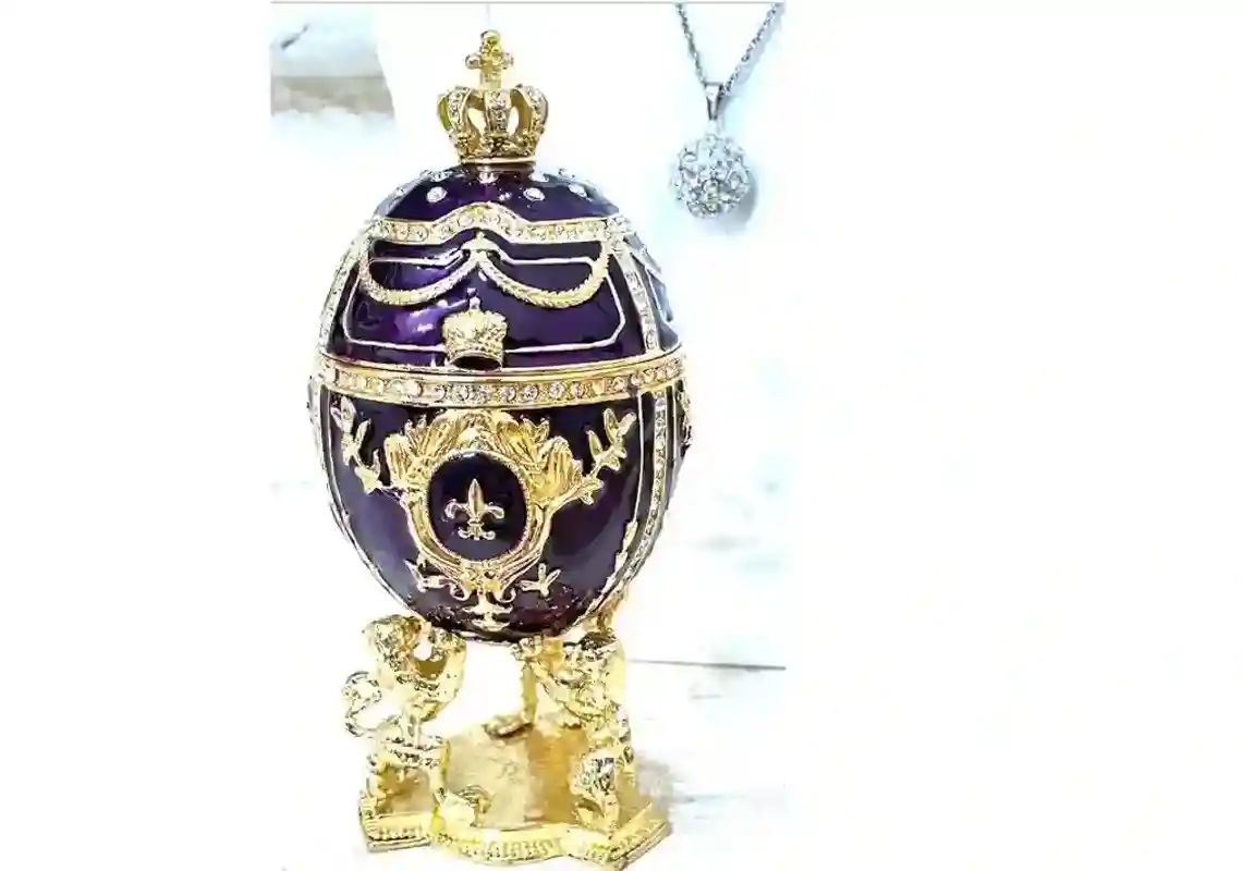 Sympathy Gift for loss of a Loved One Bereavement Gift Remembrance Ornament Grief Memorial Ornament Faberge egg Trinket & Diamond Necklace 