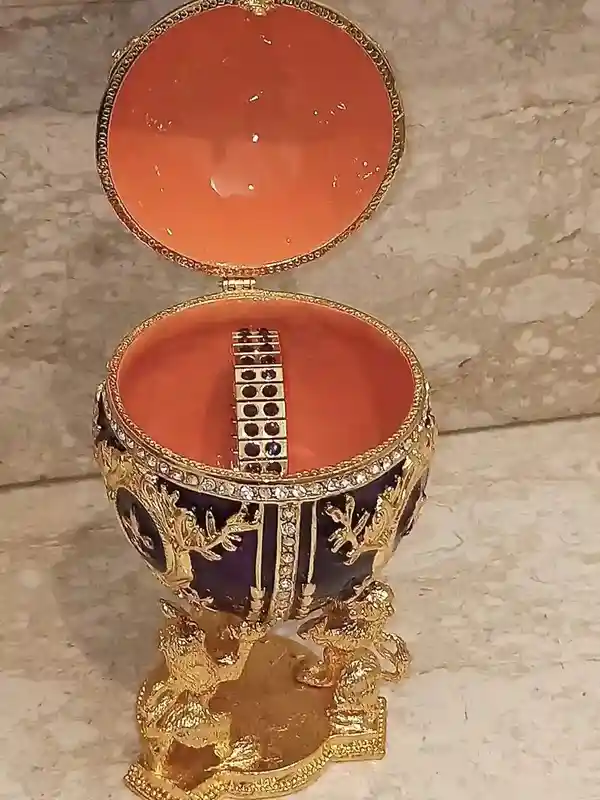 Sympathy Gift for loss of a Loved One Bereavement Gift Remembrance Ornament Grief Memorial Ornament Faberge egg Trinket & Diamond Necklace 